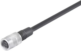Sensor actuator cable, M9-cable socket, straight to open end, 3 pole, 2 m, PUR, black, 4 A, 79 1452 212 03