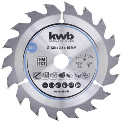 kwb 581857 Carbide Saw Blade 130x16mm for fast clean cuts 1pc