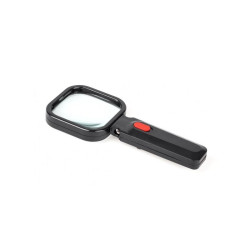 Lupa ręczna podświetlana 80x80mm/3D 4xLED(LR-2)/312072 bi/ NAR0838
