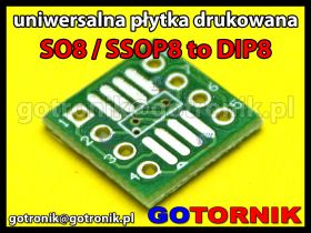 Uniwersalna płytka drukowana SO8 / SSOP8 to DIP8