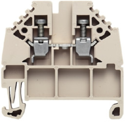 Through terminal block, screw connection, 0.5-4.0 mm², 2 pole, 24 A, 8 kV, dark beige, 1730940000