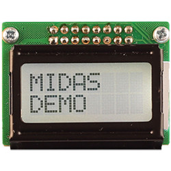 Midas Displays MC20805B6W-FPTLW-V2 2x8 COB LCD Black on White 5mm Character