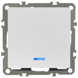 QUADRA Łącznik pojedynczy podświetlany biały