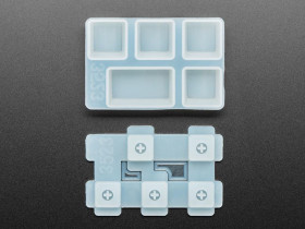Adafruit 4 x 1U and 1 x 1.75U "Caps Lock" Silicone Keycap Molds