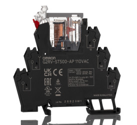 Przekaźnik interfejsowy elektromechaniczny 110V ac Omron SPDT 30V 50mA Szyna DIN bieguny 1 Elektromechanika Wciskane