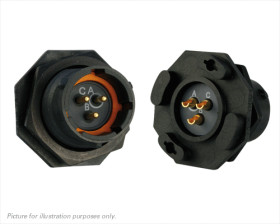 Złącze wielostykowe przemysłowe 3-pinowe, panelowe Wtyczka Souriau Sunbank by Eaton