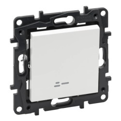 Niloe Step Przycisk pojedynczy 6A podświetlany z symbolem dzwonka biały 863110