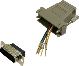 Adapter BKL Electronic 10121121 złącze męskie D-SUB 15-pin - złącze żeńskie RJ45