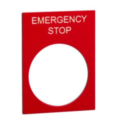 Etykieta, 30x40mm, czarny, EMERGENCY STOP ZB2BY2330