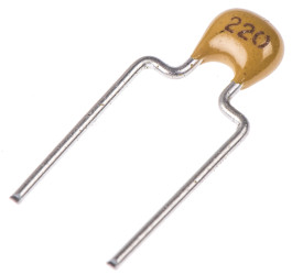 Wielowarstwowy kondensator ceramiczny (MLCC) 22pF 200V dc C0G ±5% THT KEMET