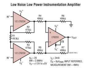 60MHz, Rail-to-Rail Output, 1.9nV/√, 1.2mA Op Amp Family
