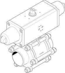 Uruchamiany zawór kulowy, 2 porty, Pneumatyczne, Jednostronne działanie, 6 - 8.4bar