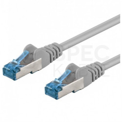Patchcord S/FTP kat.6A PiMF kabel sieciowy LAN 2x RJ45 linka PoE szary 0,25m Goobay