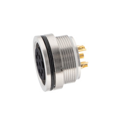 Przemysłowe złącza okrągłe 8-pinowe M16, panelowe Gniazdo RS PRO