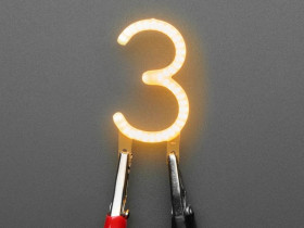 Adafruit Number LED Filament - Warm White "3"