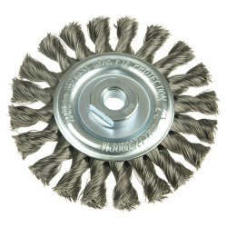 Lessmann 471.217 Knot Wheel Brush 100 x 12mm M14 Bore, 0.50 Steel Wire