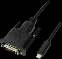 UA0331 USB 3.2 Gen 1 Type-C cable, C/M to DVI-D/M, 1080p, black, 1.8 m