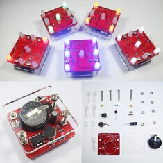 Zestaw 3 sztuk Geekcreit® DIY Drgająca Niebieska Kostka LED z Małym Silnikiem Wibracyjnym