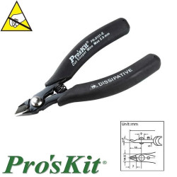 Szczypce, cążki tnące boczne, precyzyjne ESD, Cu 2mm, 125mm, Proskit 1PK-5101E