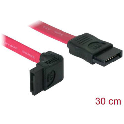 Delock 84249 SATA Connection Cable L-Type with Latch 0.3m Red