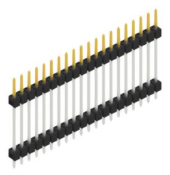 Pin header, 20 pole, pitch 2.54 mm, straight, black, SL519720S