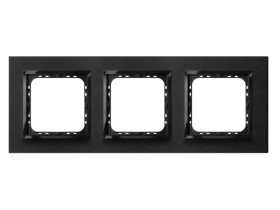 IMPRESJA PRESTIGE Ramka 3 potrójna aluminiowa 4 mm szczotkowany antracyt + ramka czarna R-3YAC/64/25 OSPEL