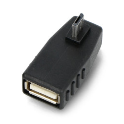 Adapter gniazdo USB - wtyk microUSB kątowy