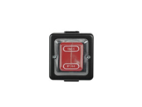 LOFT Łącznik pojedynczy n/t IP44 czarny /czerwony ogumowany klawisz/ WNT-1J CZA-CZE