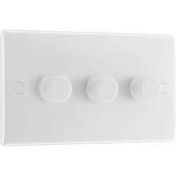 BG 883 White Nexus Moulded 200W Triple Dimmer Switch 2-Way Push On/Off
