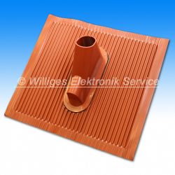 Alu Dachpfanne mit Kabeldurchführung, rot