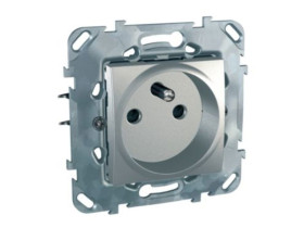 UNICA TOP Gniazdo pojedyncze z uziemieniem z przesłonami aluminium MGU50.039.30Z SCHNEIDER ELECTRIC