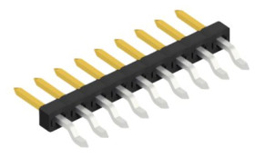 Pin header, 9 pole, pitch 2 mm, straight, black, SLY9SMD0409S