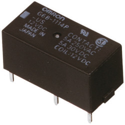Przekaźnik mocy 12V dc SPST Omron 200mW, montaż PCB 720Ω Otwór przezierny