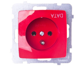 KARO Gniazdo pojedyncze z/u DATA czerwone GP-1SZD/m/00