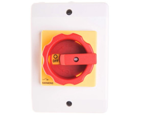 Rozłącznik główny/awaryjny w obudowie 3P 25A 9.5kW AC23A 400V pokrętło żółto-czerwone 3LD2164-0TB53