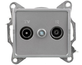 LOGI Gniazdo antenowe RTV przelotowe Srebrny 25218