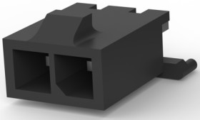 Pin header, 2 pole, pitch 3 mm, straight, black, 2-1445050-2