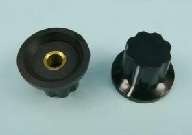 GAŁKA CZARNA 28mm FI=6mm BLOK.ŚRUBA