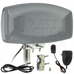 Antena zewnętrzna DVB-T VHF/UHF ze wzmacniaczem 42dB i zasilaczem