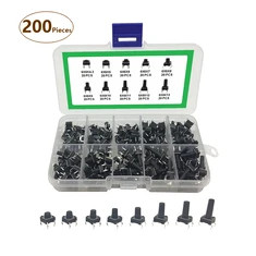 100/200 SZTUK Tact Switch Kit Pakiet 6x6x4,3 6x6x5 6x6x6 6x6x7 6x6x8 6x6x9 6x6x10 6x6x11 6x6x12 6x6x13 Przełącznik Klucza