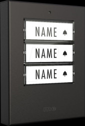 KTF 3 EA Doorbell push-button, 3-family house, anthracite stainless steel