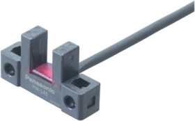 Fork light barrier, 0.006 m, PNP, 5-24 VDC, cable connection, IP64, PM-L-45-P