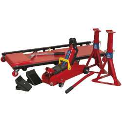 Sealey JKIT01 Lifting Kit 5pc 2tonne (Inc Jack, Axle Stands, Creeper, Chocks)