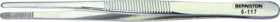 Tweezers, uninsulated, antimagnetic, steel, 145 mm, 5-117