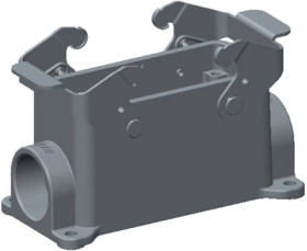 Housing, size HB16, die-cast aluminum, PG21, angled, clip locking, IP65, T1440162121-000