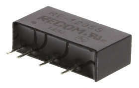 Przetwornica DC-DC, 1W, Uwe 10,8 → 13,2 V DC, Uwy 5V dc, Iwy 200mA, Recom