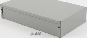 Aluminum enclosure, (L x W x H) 254 x 152 x 51 mm, gray (RAL 7046), IP32, 1411TT