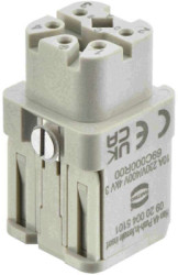Socket contact insert, 4A, 4 pole, push-in, with PE contact, 09200045101