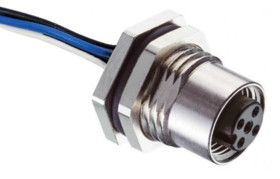 Złącze wielostykowe przemysłowe 4-pinowe M12 Gniazdo RS PRO