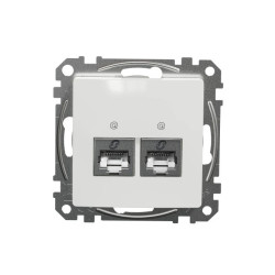 Gniazdo komputerowe podwójne RJ45 kat. 6 STP, białe, Sedna Design i Elements SDD111462S